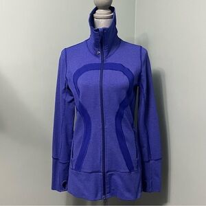 LULULEMON In Stride Jacket tonka stripe pigment blue Women’s size 8